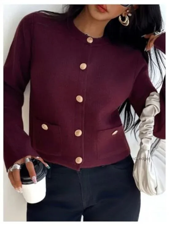 Oversized Chunky Knit Cardigan with Wooden Toggle Buttons and Pockets - Picture 3 of 6